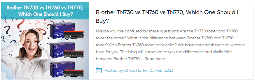 Brother TN730 vs TN760 vs TN770