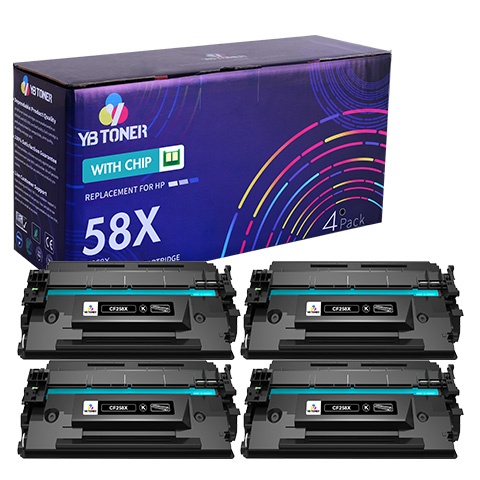 HP 58X Toner Cartridge 4-Pack (With Chip)