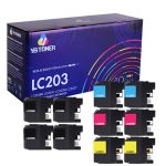 Compatible Brother LC203 Ink Cartridge 10-Pack - High Yield (4 Black, 2 Cyan, 2 Magenta, 2 Yellow)