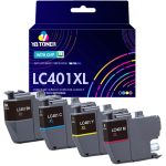 Compatible Brother LC401XL Ink Cartridge 4-Pack - High Yield