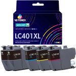 Brother Ink LC401XL Replacement 5-Pack - High Yield: 2 Black, 1 Cyan, 1 Magenta, 1 Yellow