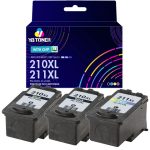 Replacement Canon 210XL and 211XL Ink Cartridge 3-Pack - High Yield (2 PG-210XL Black & 1 CL-211XL Color)