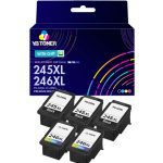 Replacement Canon 245XL 246XL Ink Combo Pack of 5 - High Yield (3 PG-245XL Black & 2 CL-246XL Tri-color)