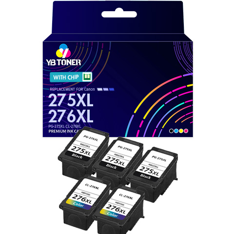 Canon PG-275XL CL-276XL Combo Pack of 5 Ink Cartridges