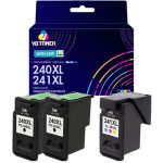 Compatible Canon PG-240XL and CL-241XL Ink Cartridge 3-Pack - High Yield: 2 Black, 1 Tri-Color