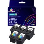 Replacement Canon PG-260XL and CL-261XL Ink Cartridges 5-Pack - High Yield: 3 Black & 2 Tri-color