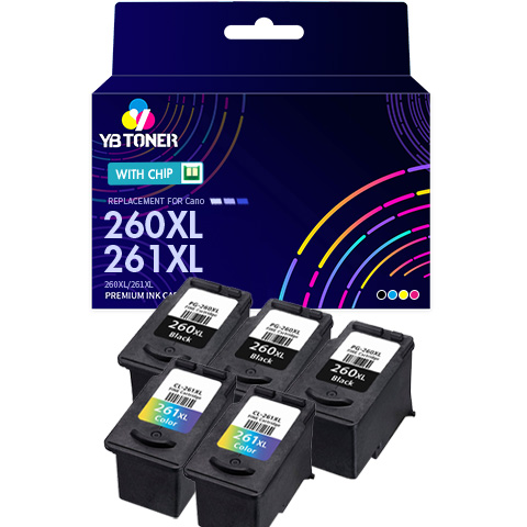 Canon PG-260XL CL-261XL ink cartridges 5-pack