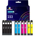 Epson 222 Compatible Ink Cartridges 10-Pack - Standard Yield: 4 Black, 2 Cyan, 2 Magenta, 2 Yellow