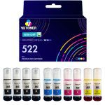 Compatible Epson 522 Printer Ink 10-Pack - Ultra High Yield: 4 Black, 2 Cyan, 2 Magenta, 2 Yellow