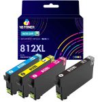 Compatible Epson 812XL Ink 4-Pack - High Yield: 1 Black, 1 Cyan, 1 Magenta, 1 Yellow