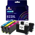Compatible Epson 822 XL Ink Cartridges 5-Pack - High Yield: 2 Black, 1 Cyan, 1 Magenta, 1 Yellow
