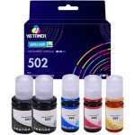 Compatible Epson Ink 502  Combo Pack of 5 - Ultra High Yield: 2 Black, 1 Cyan, 1 Magenta, 1 Yellow