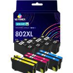 Compatible Epson 802XL Printer Ink 10-Pack - High Yield: 4 Black, 2 Cyan, 2 Magenta, 2 Yellow