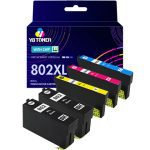 Compatible Epson 802XL Cartridge 5-Pack - High Yield: 2 Black, 1 Cyan, 1 Magenta, 1 Yellow
