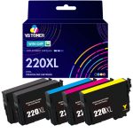 Compatible Epson 220XL Ink Cartridge Value Pack of 5 - High Yield: 2 Black, 1 Cyan, 1 Magenta, 1 Yellow