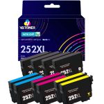 Compatible Epson 252XL Printer Ink 10-Pack - High Yield: 4 Black, 2 Cyan, 2 Magenta, 2 Yellow