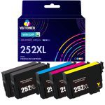Compatible 252XL Epson Ink 5-Pack - High Yield: 2 Black, 1 Cyan, 1 Magenta, 1 Yellow