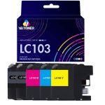 Compatible Brother LC103 Ink Cartridge Combo Pack of 5 - 2BK+CMY - High Yield