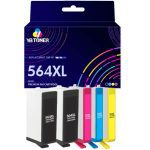 Compatible HP 564XL Ink Cartridge Combo Pack of 5 - Black+Photo Black+CMY - High Yield