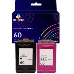 Compatible HP 60 Ink Cartridge Combo Pack of 2 - Black and Tri-Color