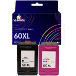 Compatible HP 60XL Ink Cartridge Combo Pack of 2 - Black and Tri-Color
