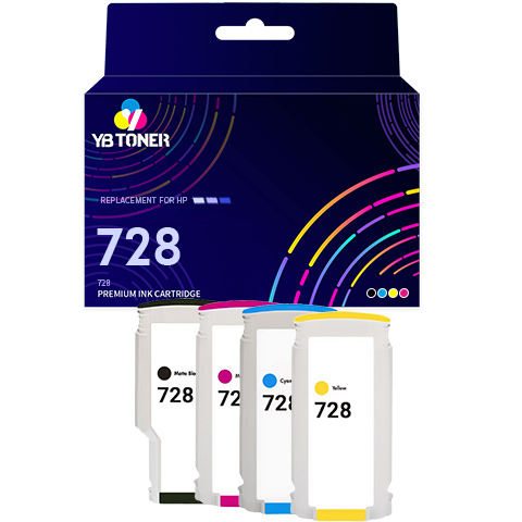 HP 728 ink cartridges 4-pack