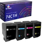 Lexmark 74C1H Toner Set - 74C1HC0, 74C1HK0, 74C1HM0, 74C1HY0, for CS720, CS725 - High Yield