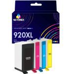 Replacement HP 920XL Ink Cartridge Combo Pack of 4 - With Upgraded Chip