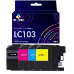 Compatible Brother LC103 Ink Cartridge Combo Pack of 4 - KCMY - High Yield