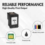 HP 68e black ink cartridge with reliable performance