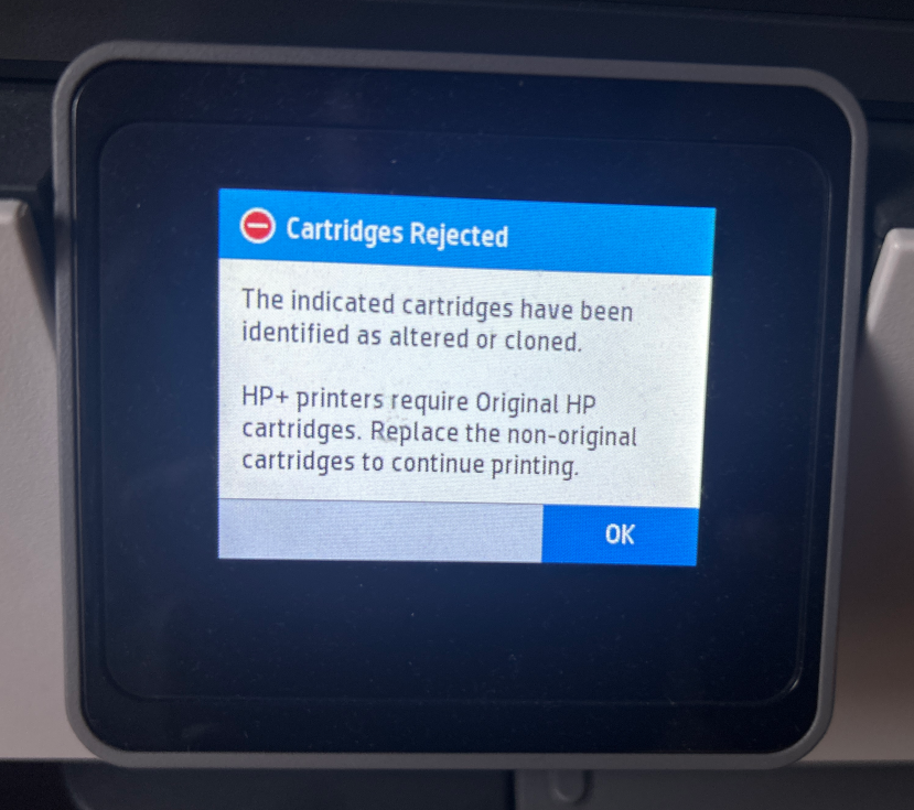 How to Fix HP+ Printer "Cartridges Rejected" Error?