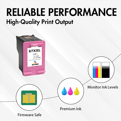 HP 67XXL color ink cartridge reliable performance