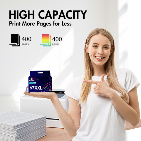HP 67XXL ink cartridges page yield