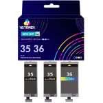 Canon 35 Ink Cartridge and Canon 36 Ink Combo Pack of 3