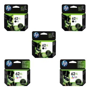 Original HP 62 62XL Black & Tri-Color Ink Cartridges
