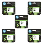 Original HP 63XL Cartridges 5-Pack - High Yield - 3 Black & 2 Tri-Color