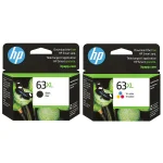 Original HP 63XL Ink Cartridge Combo Pack of 2 - High Yield - 1 Black & 1 Tri-Color