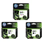 Original HP 64XL Ink Cartridges 3-Pack - High Yield - 2 Black & 1 Tri-Color