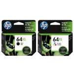 Original HP 64XL Ink Combo Pack of 2 - High Yield - 1 Black & 1 Tri-Color