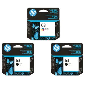 HP 63 black and color ink cartridges