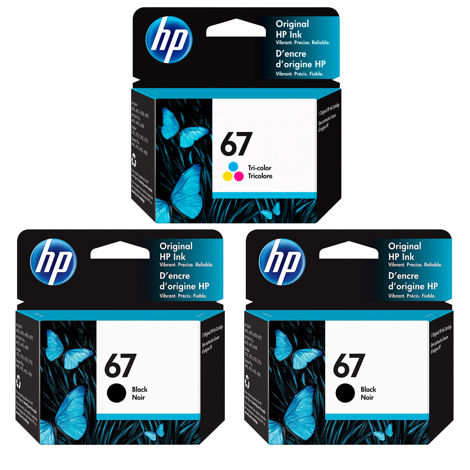 HP 67 black and color ink cartirdges