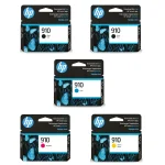 Original HP 910 Ink Cartridges Combo Pack of 5 - Standard Yield